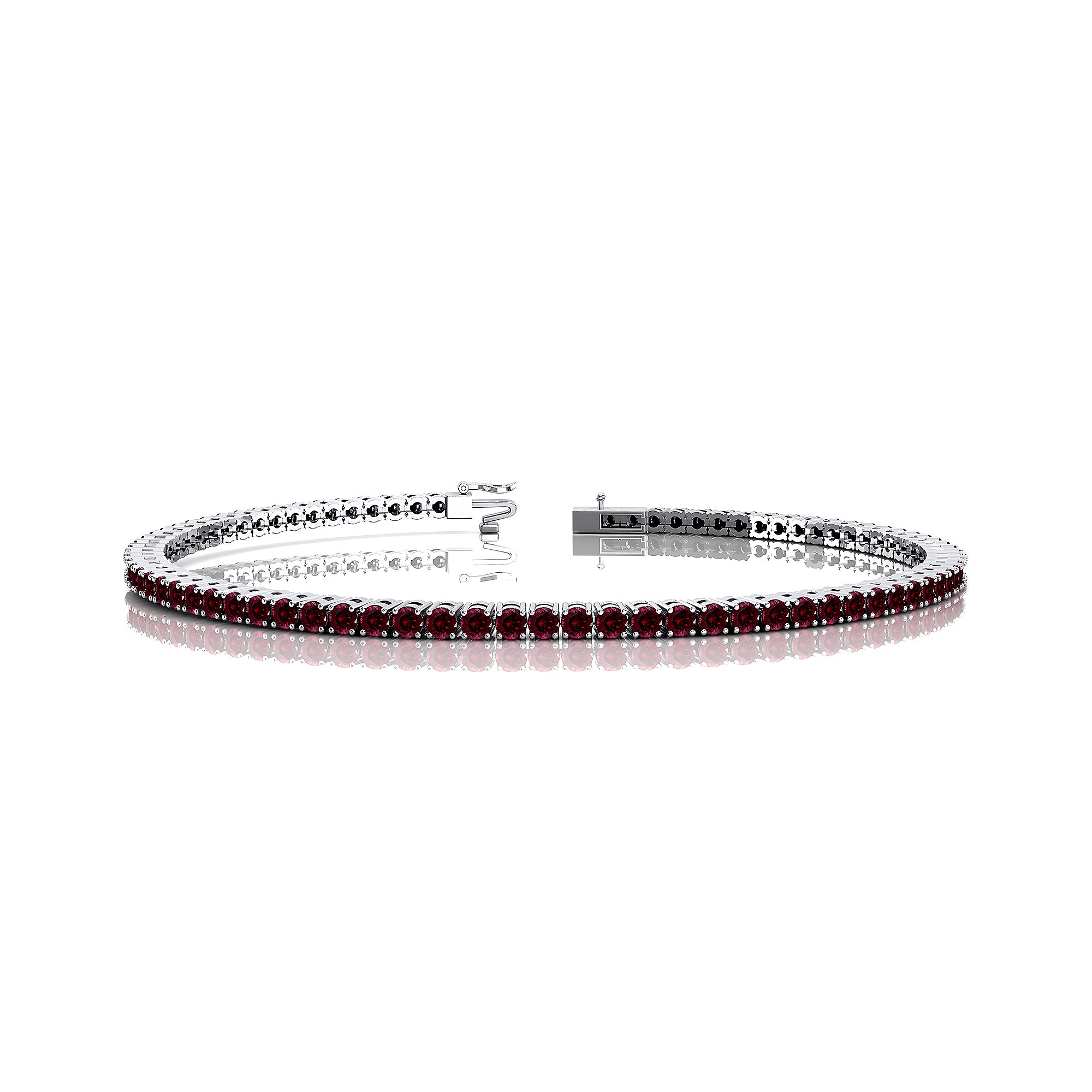 2mm Round Garnet Tennis Bracelet - GeumJewels
