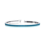 2mm Round Swiss Blue Topaz Tennis Bracelet - GeumJewels