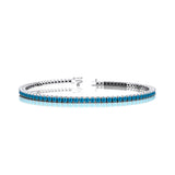 2mm Round Swiss Blue Topaz Tennis Bracelet - GeumJewels
