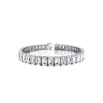 0.50ct Each Vertically set Emerald Cut Diamond Tennis Bracelet - GeumJewels