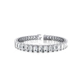 0.50ct Each Vertically set Emerald Cut Diamond Tennis Bracelet - GeumJewels