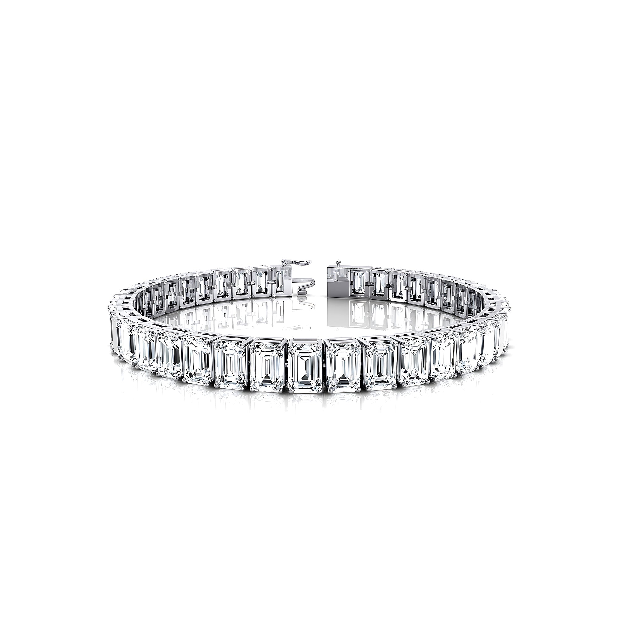 0.50ct Each Vertically set Emerald Cut Diamond Tennis Bracelet - GeumJewels