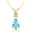 Aquamarine Teardrop Pendant with Solitaire Diamond - GeumJewels