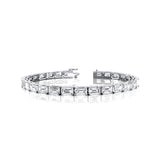 0.50ct Each Horizontally set Emerald Cut Diamond Tennis Bracelet - GeumJewels