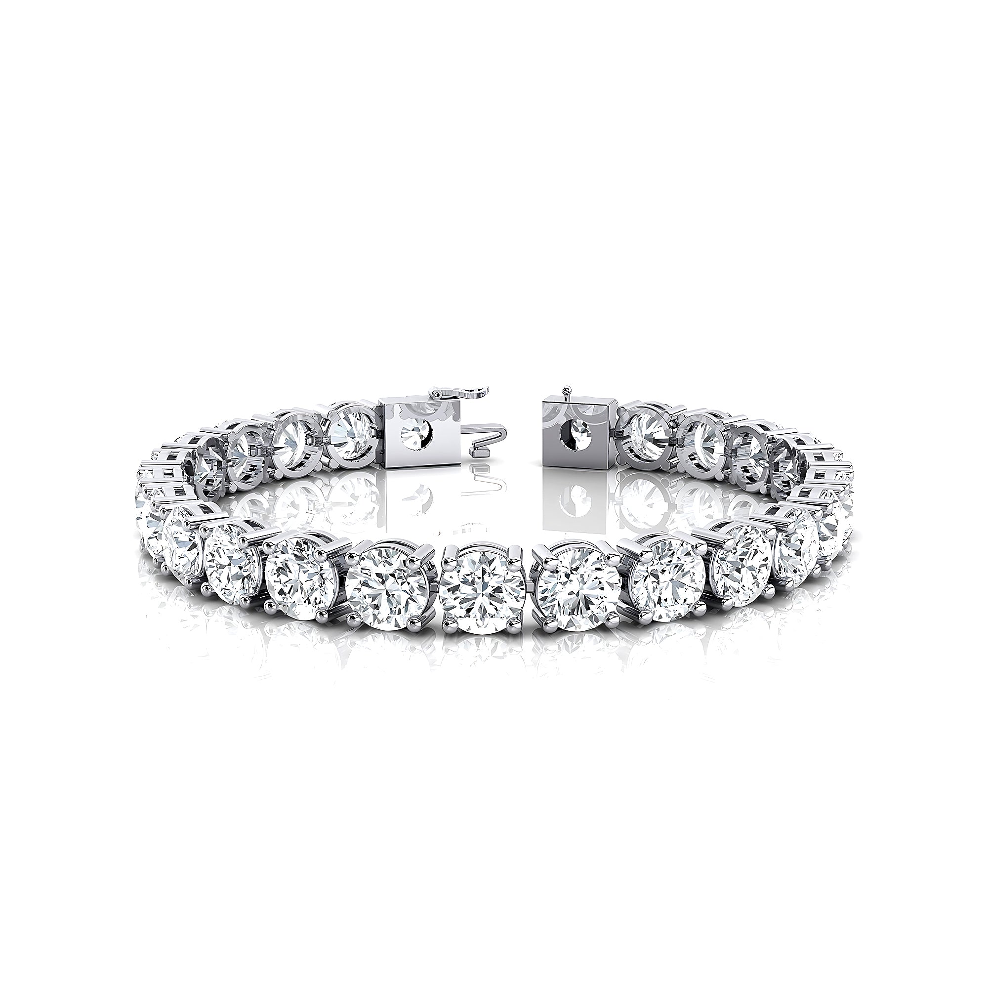 1ct Each Round Brilliant Cut Solitaire Diamond Tennis Bracelet - GeumJewels