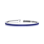 2mm Round Blue Sapphire Tennis Bracelet - GeumJewels