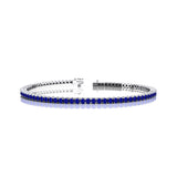 2mm Round Blue Sapphire Tennis Bracelet - GeumJewels