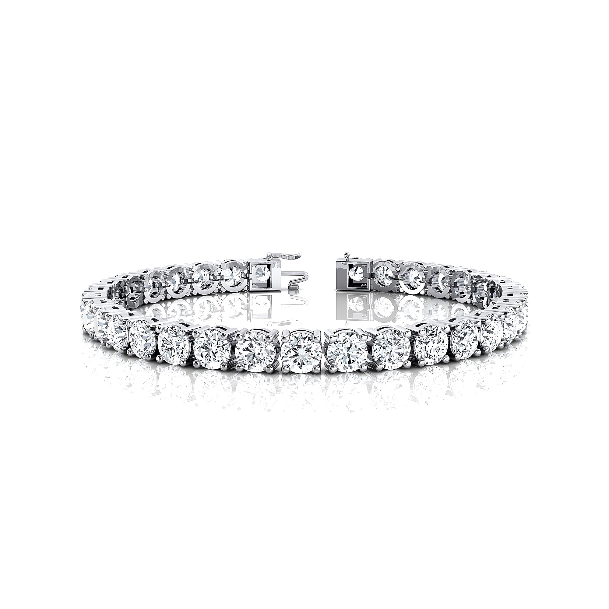 0.50ct Each Round Brilliant Cut Diamond Tennis Bracelet - GeumJewels