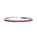 2mm Round Pink Sapphire Tennis Bracelet - GeumJewels