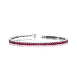 2mm Round Pink Sapphire Tennis Bracelet - GeumJewels