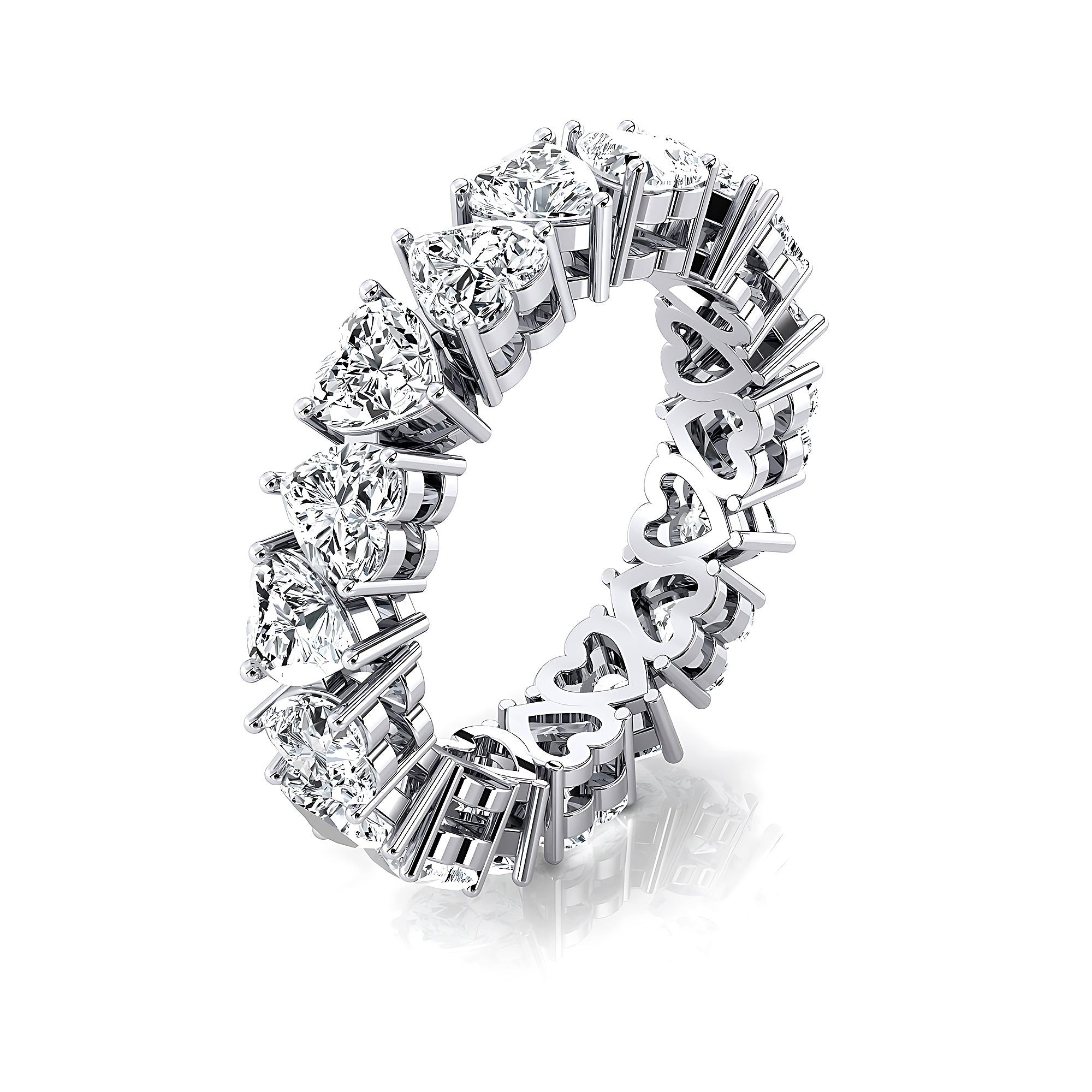 0.25ct each Heart Shape Diamond Eternity Ring - GeumJewels