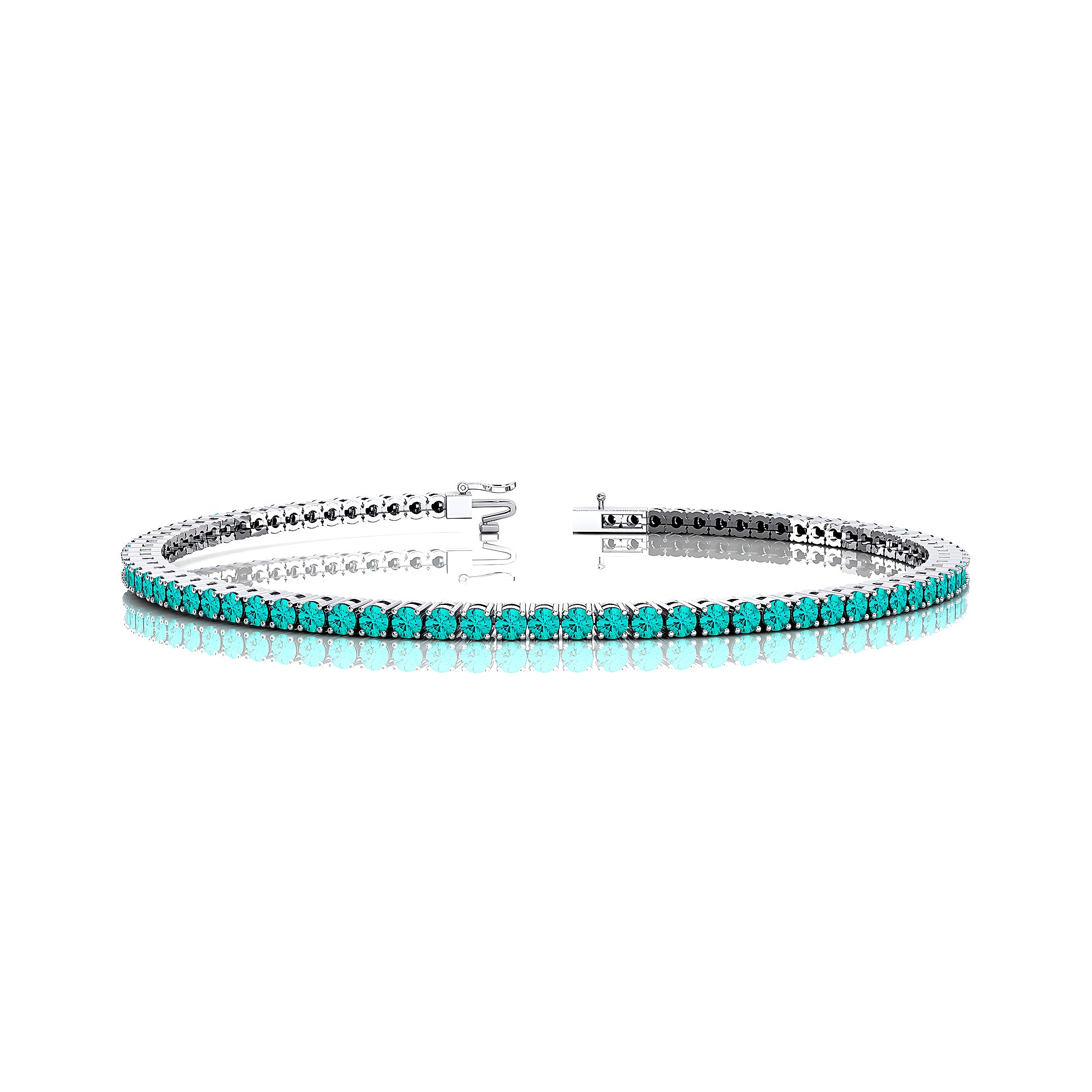 2mm Round Paraiba Tourmaline Tennis Bracelet - GeumJewels