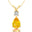 Yellow Sapphire Teardrop Pendant with Solitaire Diamond - GeumJewels