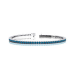 2mm Round London Blue Topaz Tennis Bracelet - GeumJewels