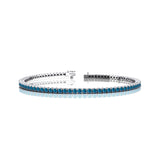 2mm Round London Blue Topaz Tennis Bracelet - GeumJewels