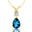 London Blue Topaz Teardrop Pendant with Solitaire Diamond - GeumJewels
