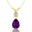 Amethyst Teardrop Pendant with Solitaire Diamond - GeumJewels