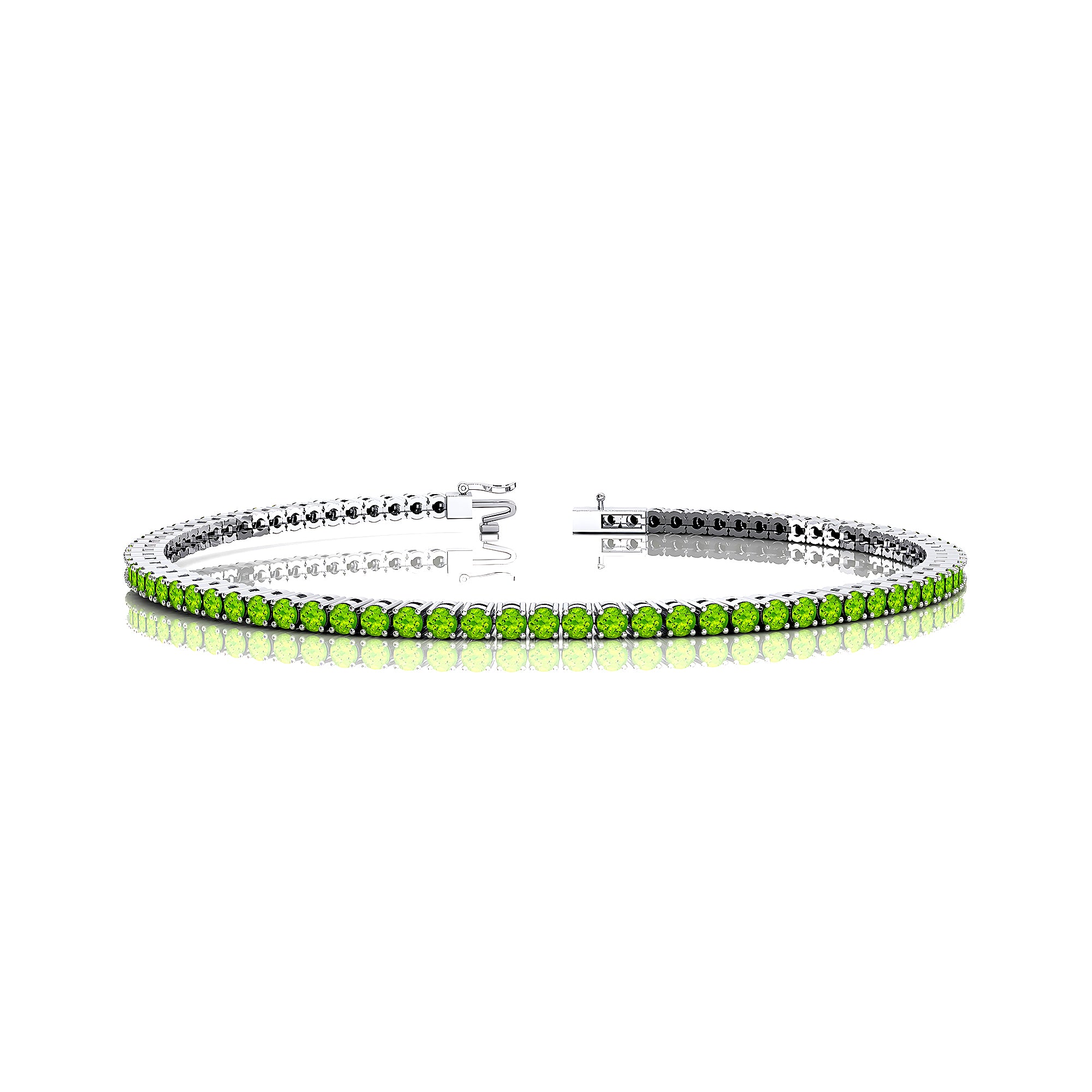 2mm Round Peridot Tennis Bracelet - GeumJewels