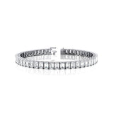 0.25ct Each Vertically set Emerald Cut Diamond Tennis Bracelet - GeumJewels