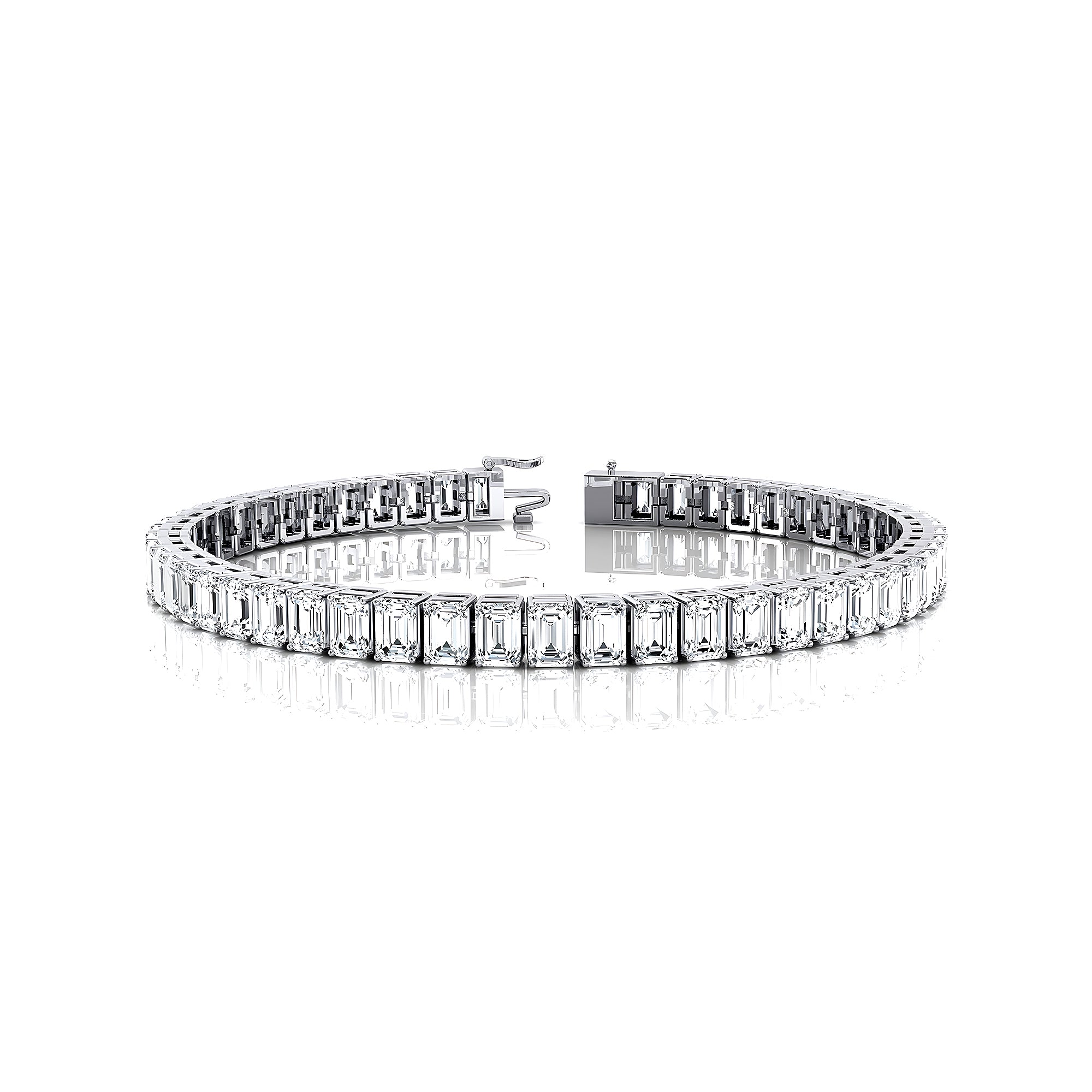 0.25ct Each Vertically set Emerald Cut Diamond Tennis Bracelet - GeumJewels