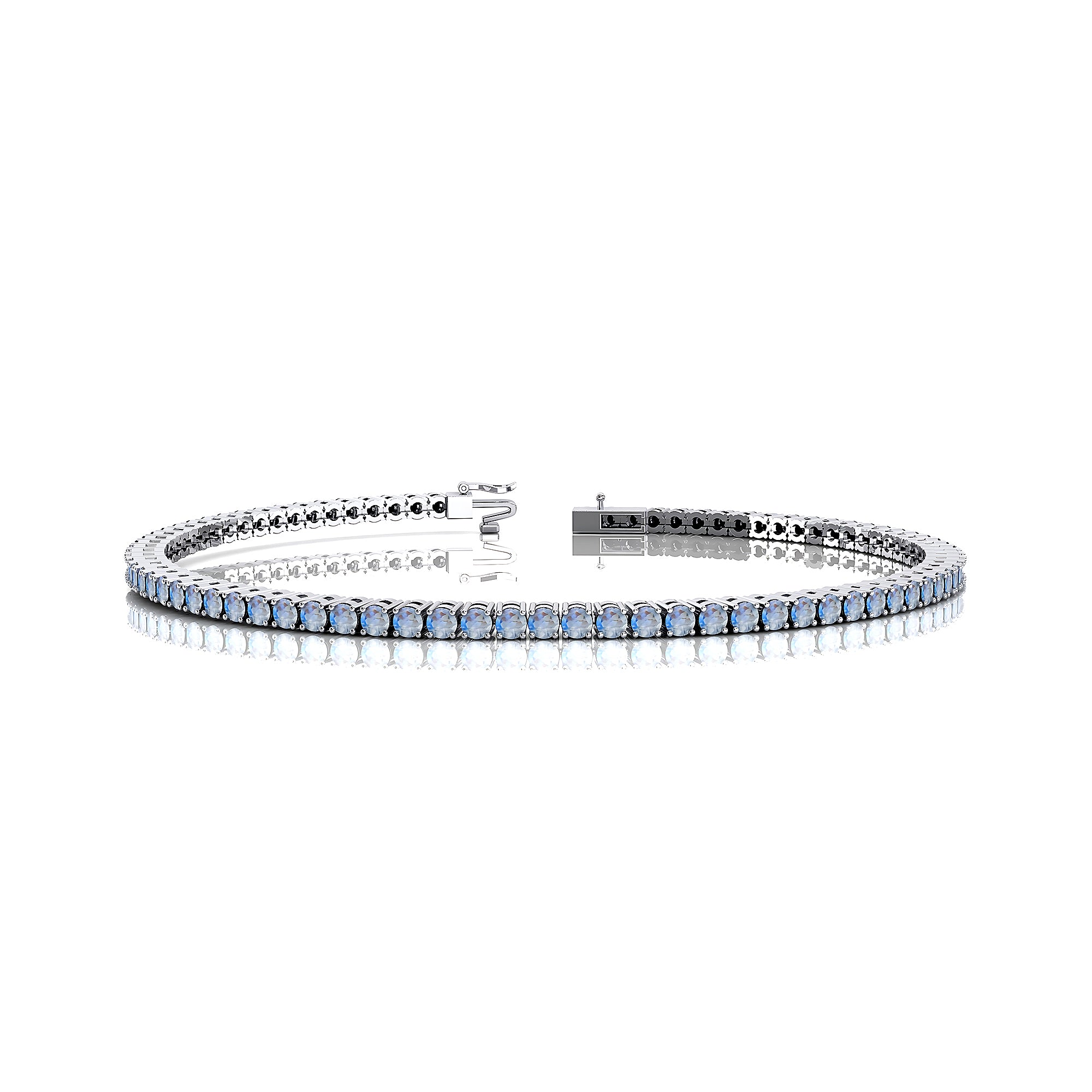 2mm Round Rainbow Moonstone Tennis Bracelet - GeumJewels