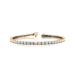 0.10Ct each Horizontally Set Emerald Cut Diamond Tennis Bracelet - GeumJewels