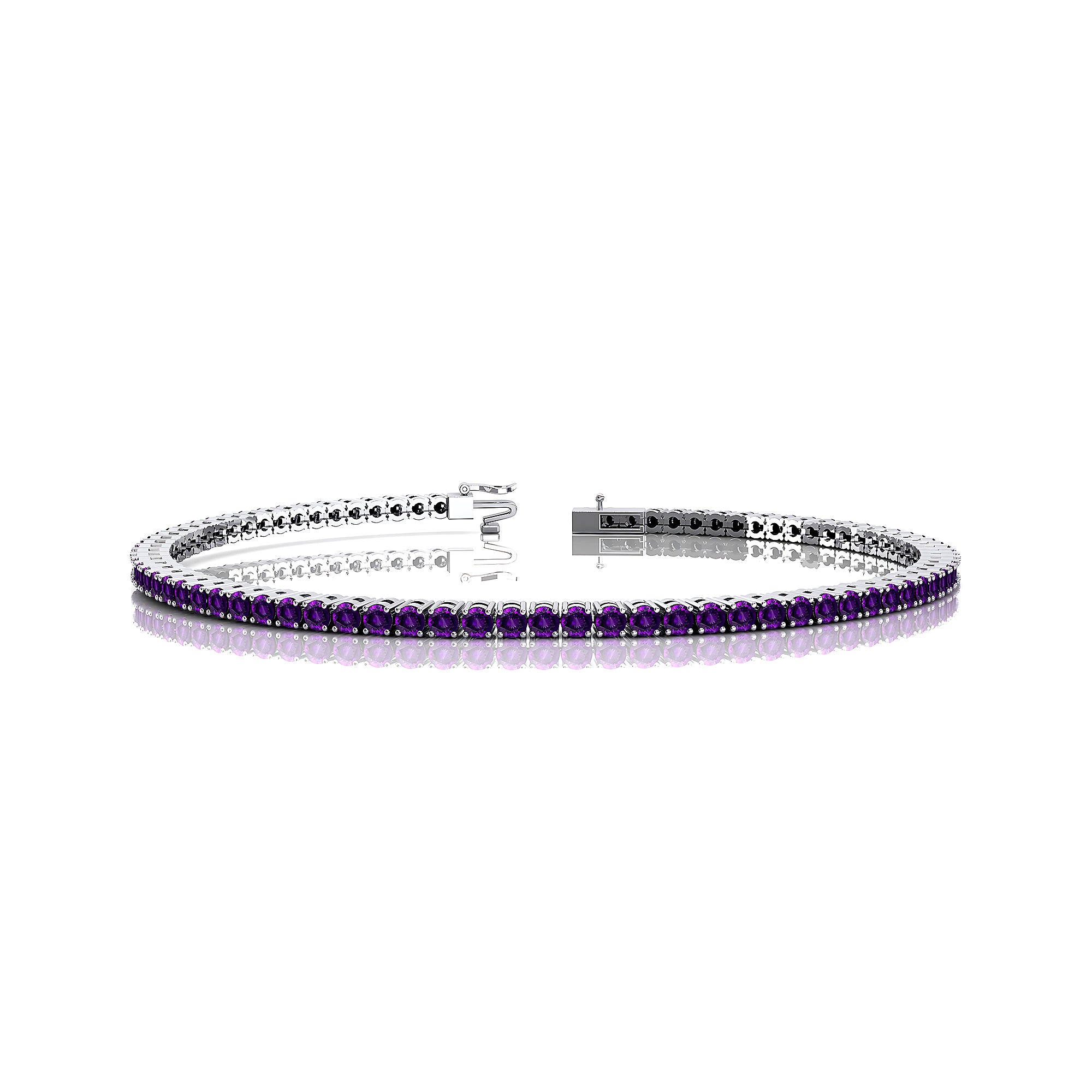 2mm Round Amethyst Tennis Bracelet - GeumJewels