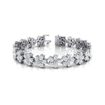 Flower Inspired Pear Set Diamond Statement Bracelet - GeumJewels