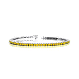 2mm Round Yellow Sapphire Tennis Bracelet - GeumJewels