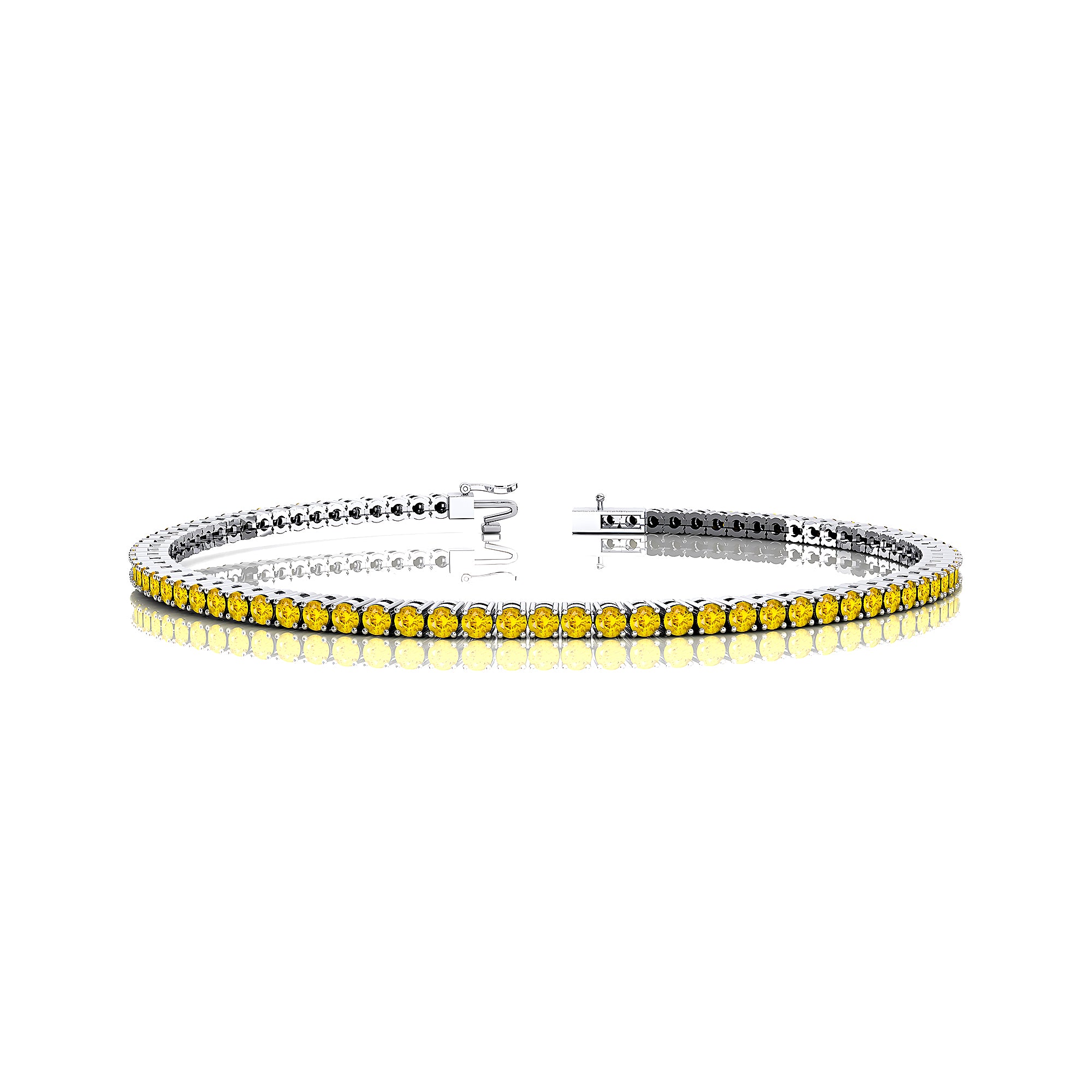 2mm Round Yellow Sapphire Tennis Bracelet - GeumJewels