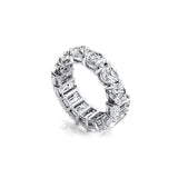 2 Way Diamond Emerald & Round Eternity Ring - GeumJewels