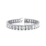 1ct Each Vertically set Emerald Cut Diamond Tennis Bracelet - GeumJewels