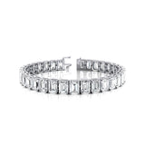 1ct Each Vertically set Emerald Cut Diamond Tennis Bracelet - GeumJewels