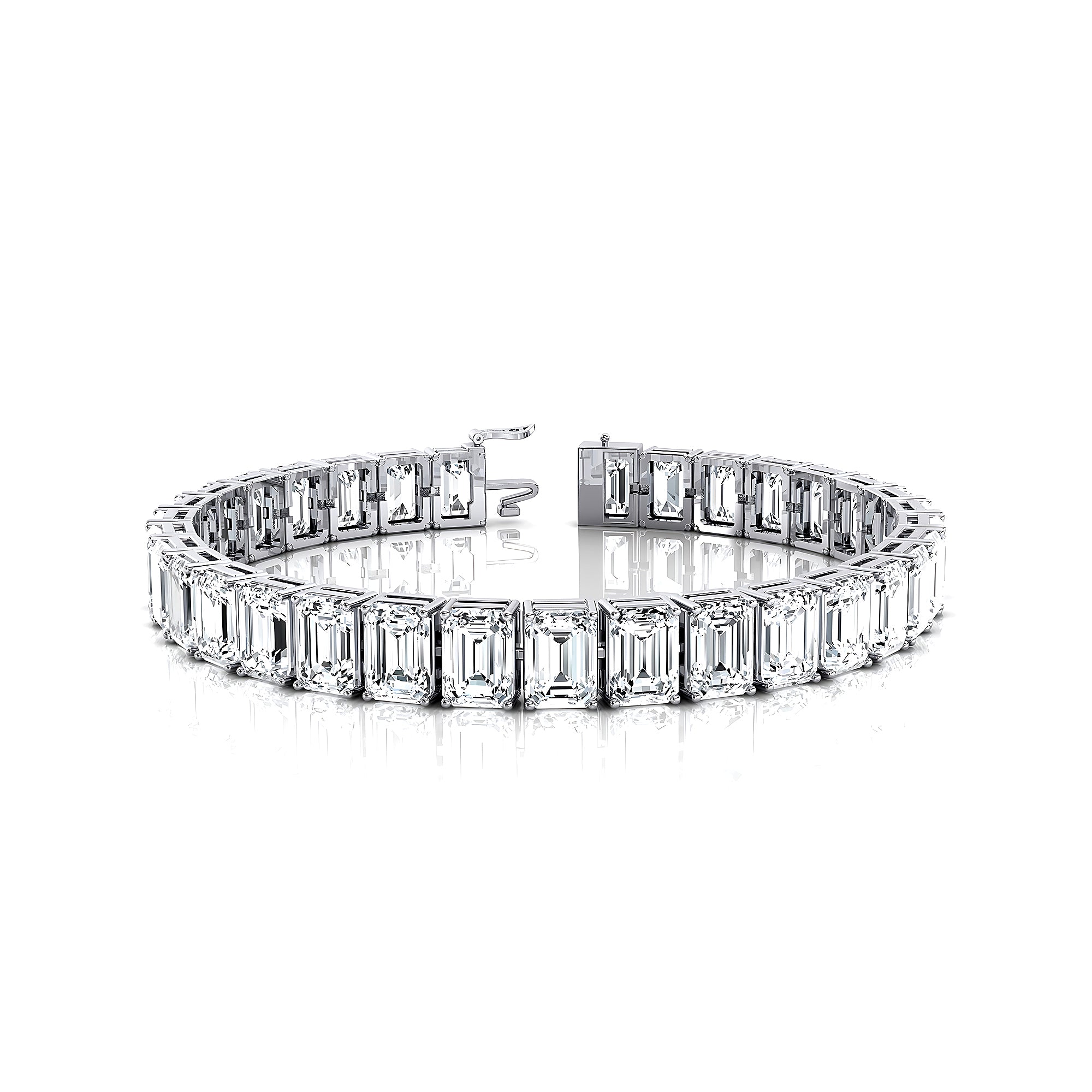 1ct Each Vertically set Emerald Cut Diamond Tennis Bracelet - GeumJewels