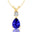 Tanzanite Teardrop Pendant with Solitaire Diamond - GeumJewels