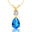 Swiss Blue Topaz Teardrop Pendant with Solitaire Diamond - GeumJewels