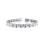 1ct Each Horizontally set Emerald Cut Diamond Tennis Bracelet - GeumJewels