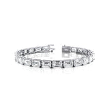 1ct Each Horizontally set Emerald Cut Diamond Tennis Bracelet - GeumJewels