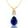 Blue Sapphire Teardrop Pendant with Solitaire Diamond - GeumJewels