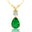 Emerald Teardrop Pendant with Solitaire Diamond - GeumJewels