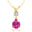 Pink Sapphire Teardrop Pendant with Solitaire Diamond - GeumJewels