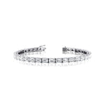 0.25ct Each Horizontally set Emerald Cut Diamond Tennis Bracelet - GeumJewels