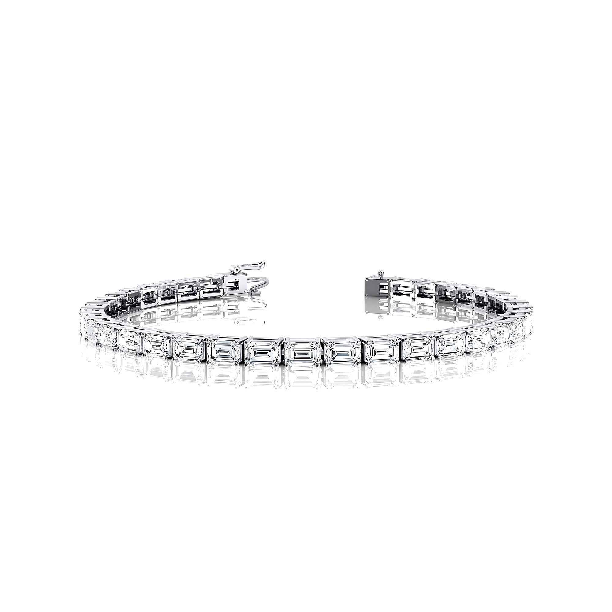 0.25ct Each Horizontally set Emerald Cut Diamond Tennis Bracelet - GeumJewels