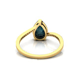Twisted Up Down Band Pear Shaped Paraiba Tourmaline Ring with Accent Diamonds - GeumJewels
