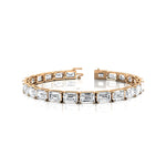 1ct Each Horizontally set Emerald Cut Diamond Tennis Bracelet - GeumJewels