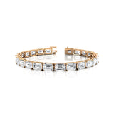 1ct Each Horizontally set Emerald Cut Diamond Tennis Bracelet - GeumJewels