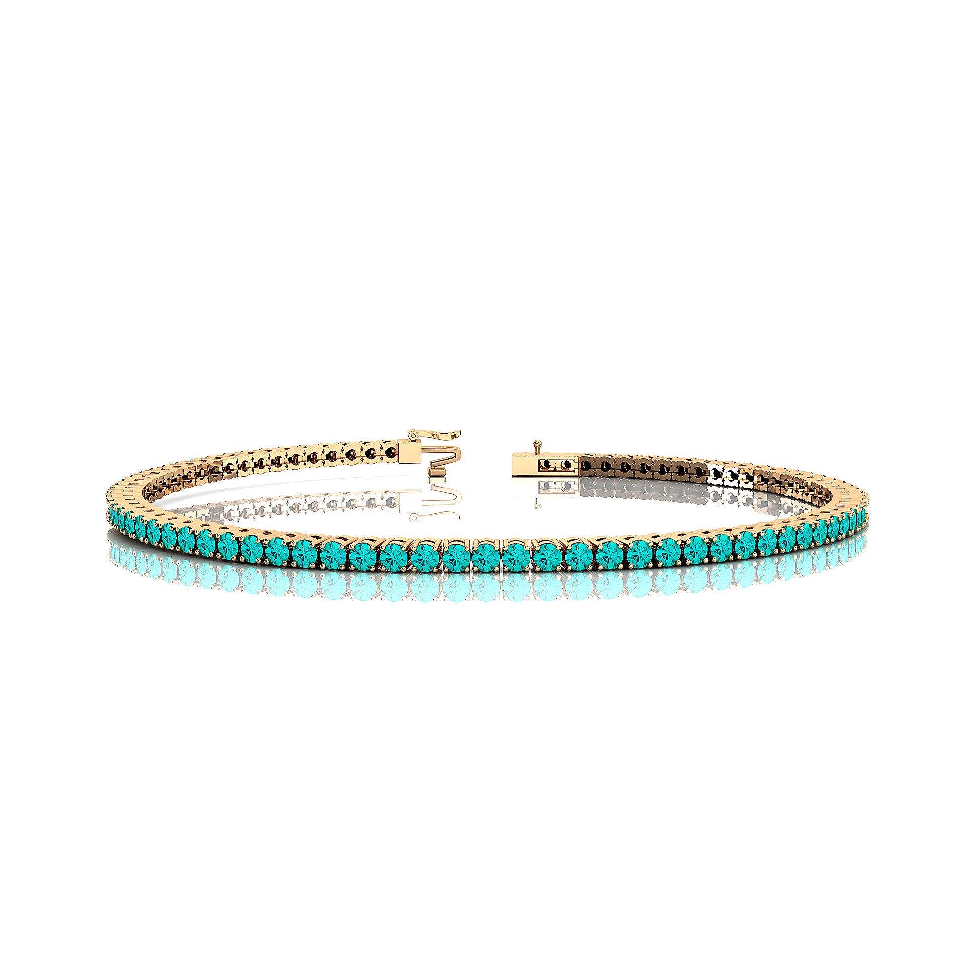 2mm Round Paraiba Tourmaline Tennis Bracelet - GeumJewels