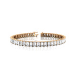 0.25ct Each Vertically set Emerald Cut Diamond Tennis Bracelet - GeumJewels