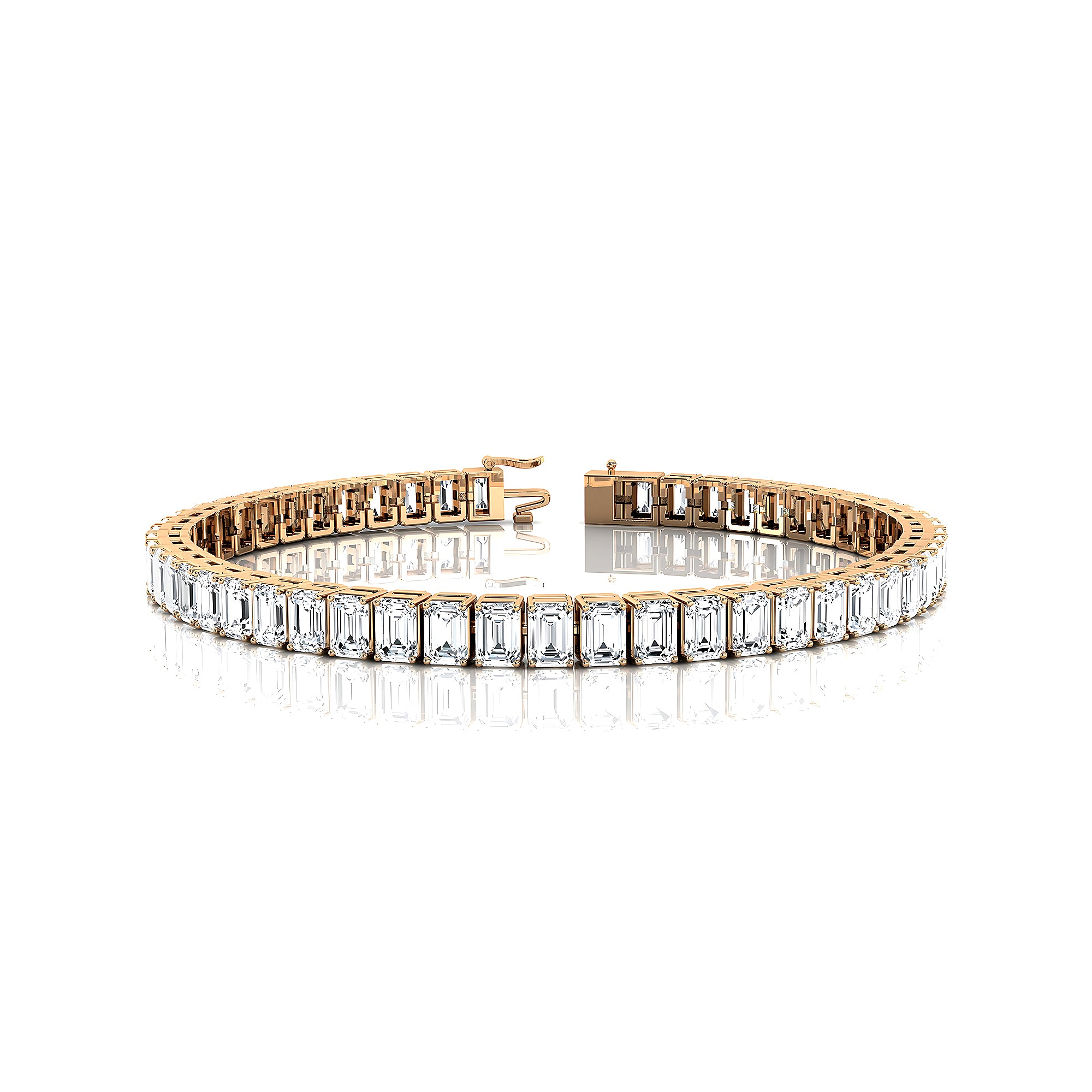 0.25ct Each Vertically set Emerald Cut Diamond Tennis Bracelet - GeumJewels