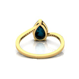 Twisted Up Down Band Pear Shaped Alexandrite Ring with Accent Diamonds - GeumJewels